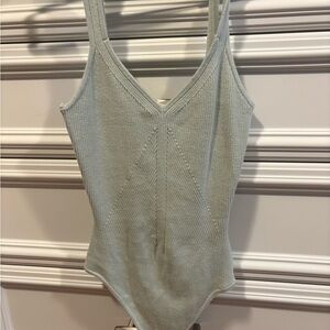Abercrombie & Fitch Knit Bodysuit in Light Green